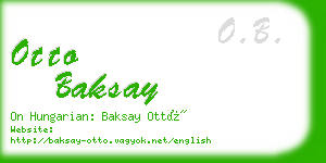 otto baksay business card